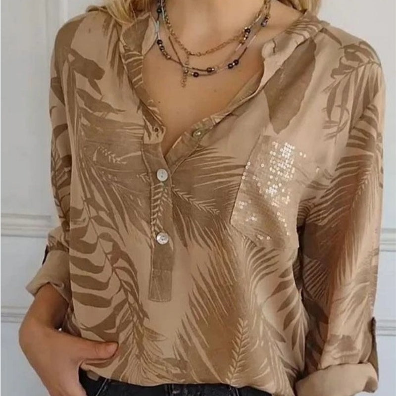 💥Hot Sales-49% OFF💕Women's Fashion V-Neck Printed Top