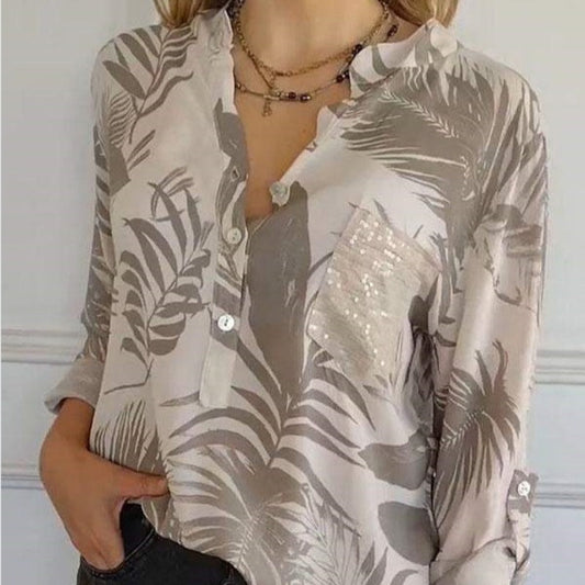 💥Hot Sales-49% OFF💕Women's Fashion V-Neck Printed Top