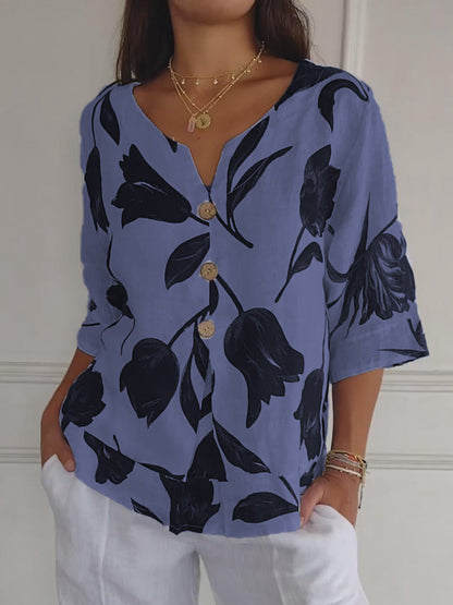 🔥Last Day Sale 50%🔥🌷Printed V-neck Tunic Top🌷
