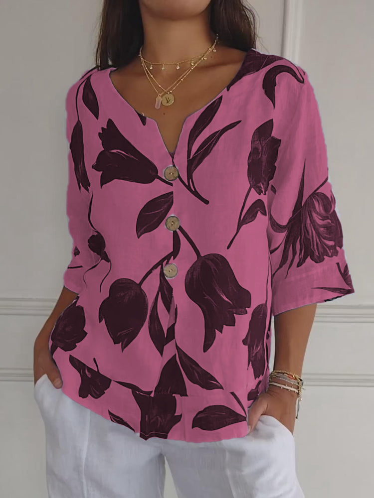 🔥Last Day Sale 50%🔥🌷Printed V-neck Tunic Top🌷