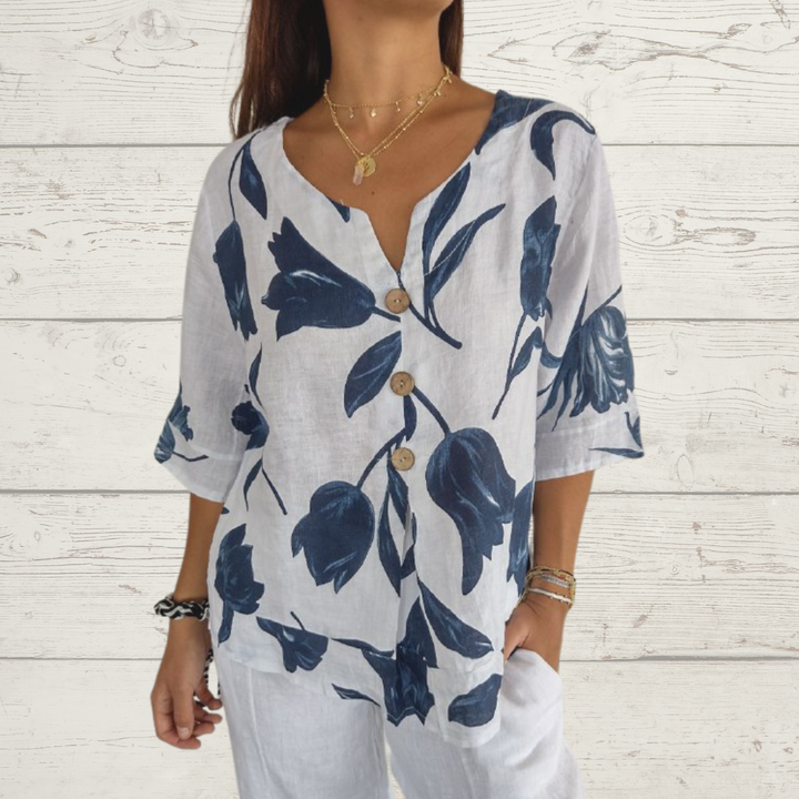 🔥Last Day Sale 50%🔥🌷Printed V-neck Tunic Top🌷