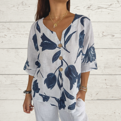 🔥Last Day Sale 50%🔥🌷Printed V-neck Tunic Top🌷