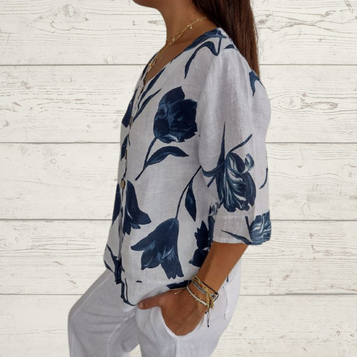 🔥Last Day Sale 50%🔥🌷Printed V-neck Tunic Top🌷