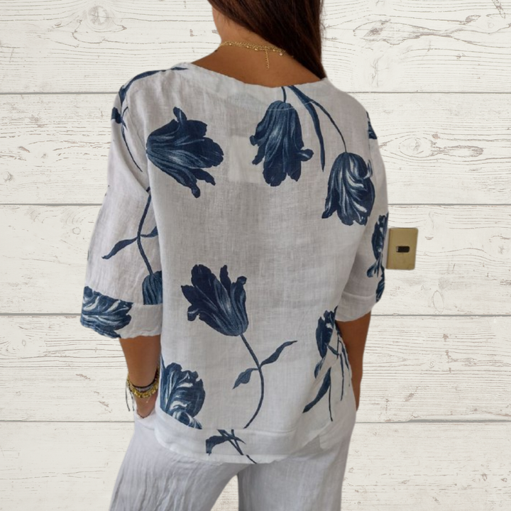 🔥Last Day Sale 50%🔥🌷Printed V-neck Tunic Top🌷