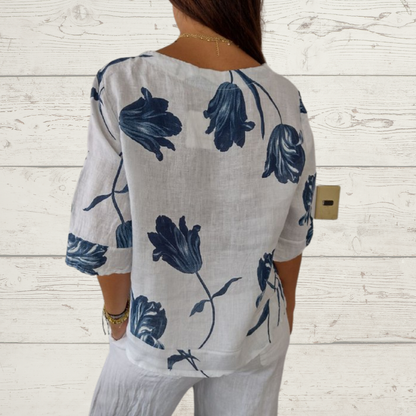 🔥Last Day Sale 50%🔥🌷Printed V-neck Tunic Top🌷