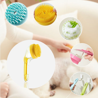🐶Pet Bath Brush with Long Handle & Shampoo Dispenser🌿