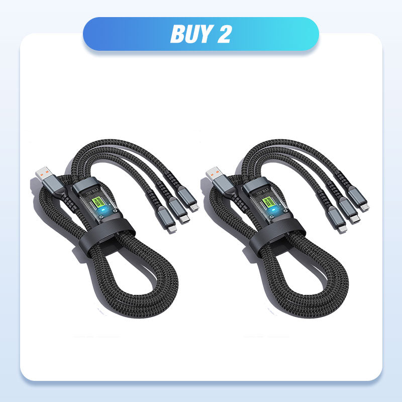 ⚡Transparent Luminous 3-in-1 Super Fast Charging Cable