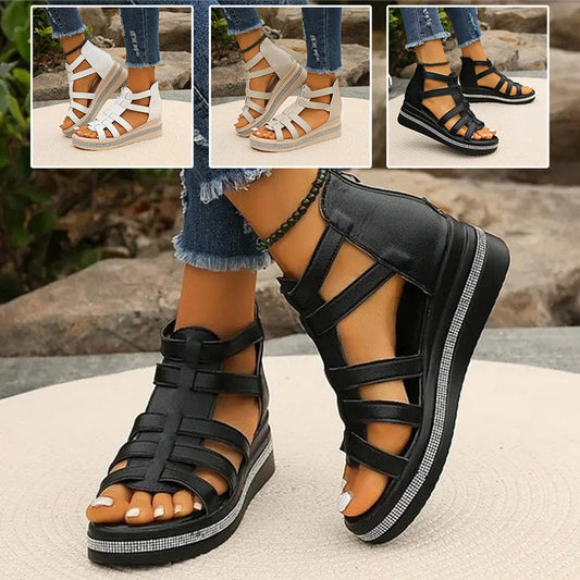 💥Hot Sale🔥Wedge sandals with rhinestone decoration