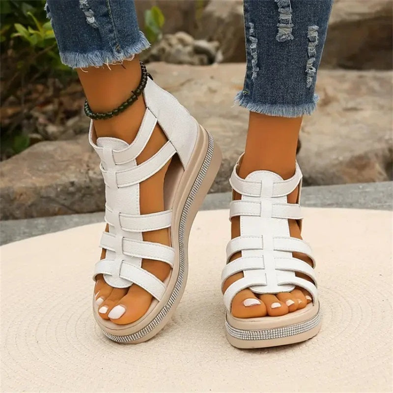 💥Hot Sale🔥Wedge sandals with rhinestone decoration