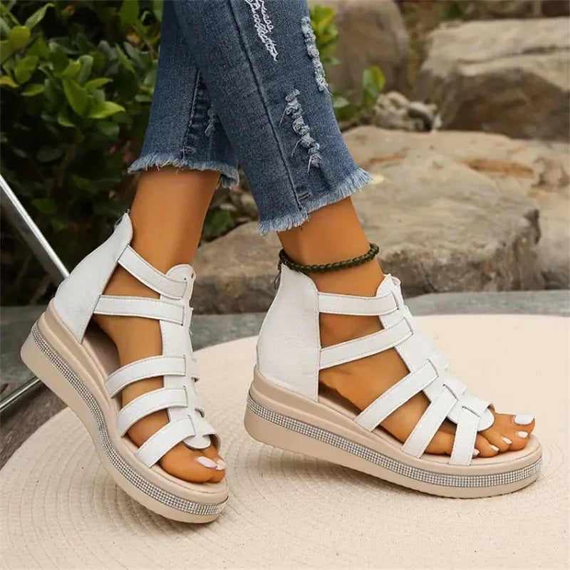 💥Hot Sale🔥Wedge sandals with rhinestone decoration