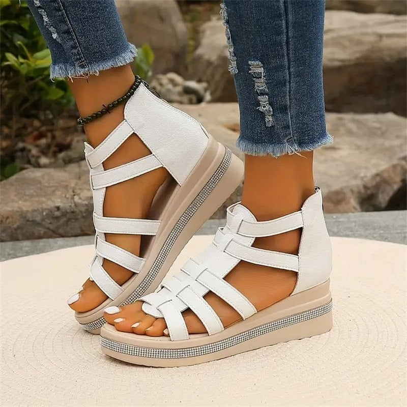 💥Hot Sale🔥Wedge sandals with rhinestone decoration