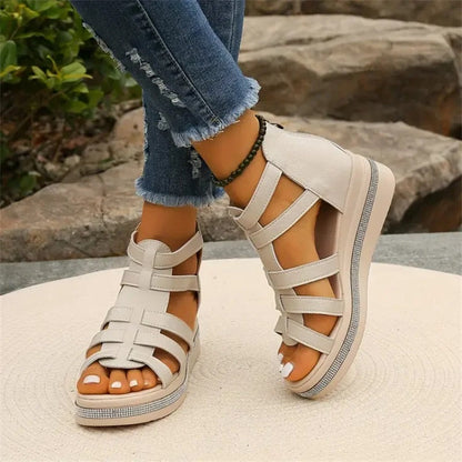 💥Hot Sale🔥Wedge sandals with rhinestone decoration