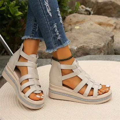 💥Hot Sale🔥Wedge sandals with rhinestone decoration
