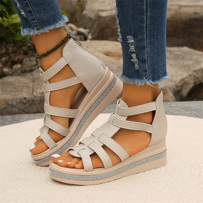 💥Hot Sale🔥Wedge sandals with rhinestone decoration