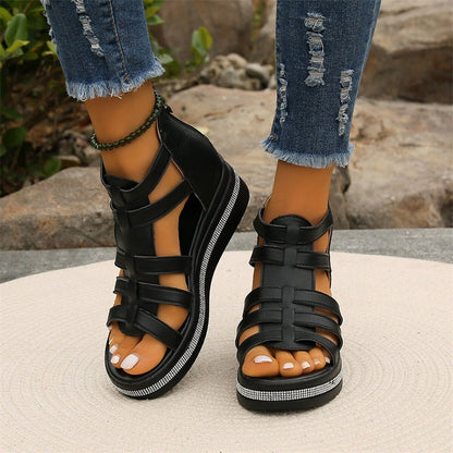 💥Hot Sale🔥Wedge sandals with rhinestone decoration