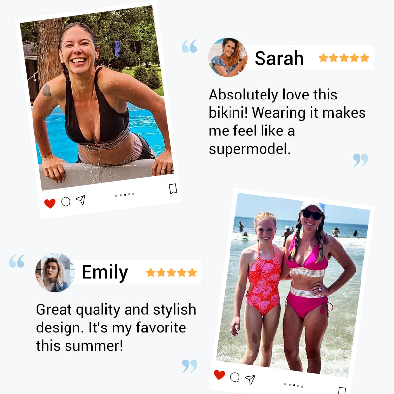 💃Vacation Sale 49% OFF💃Tummy Control Color Block Bikini Set