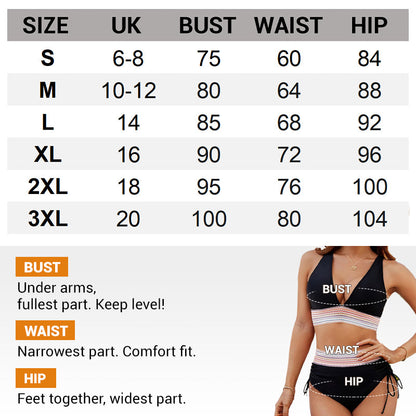 💃Vacation Sale 49% OFF💃Tummy Control Color Block Bikini Set