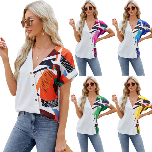 💥Hot Sales-49% OFF🌈Women's Summer Wrap V-Neck Blouse
