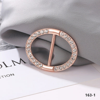 💕Fashion Silk Scarf  Brooch Buckle