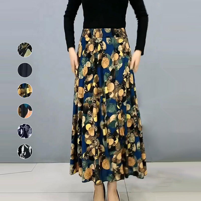 💥Limit Time 49% OFF🎉Women's Fashion High Waist Floral Pleated Long Skirt