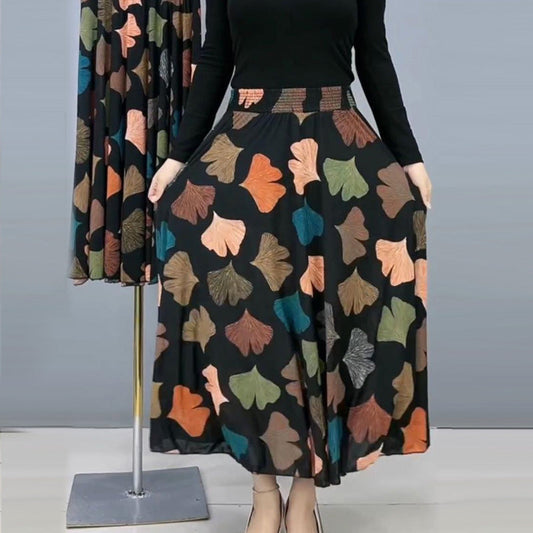 💥Limit Time 49% OFF🎉Women's Fashion High Waist Floral Pleated Long Skirt