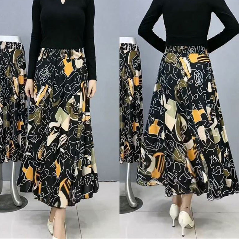 💥Limit Time 49% OFF🎉Women's Fashion High Waist Floral Pleated Long Skirt
