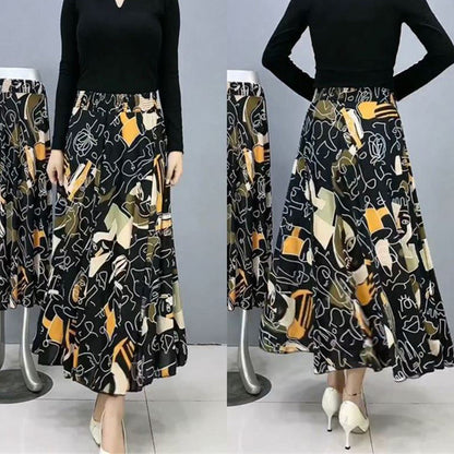 💥Limit Time 49% OFF🎉Women's Fashion High Waist Floral Pleated Long Skirt