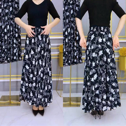 💥Limit Time 49% OFF🎉Women's Fashion High Waist Floral Pleated Long Skirt