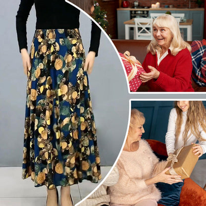 💥Limit Time 49% OFF🎉Women's Fashion High Waist Floral Pleated Long Skirt
