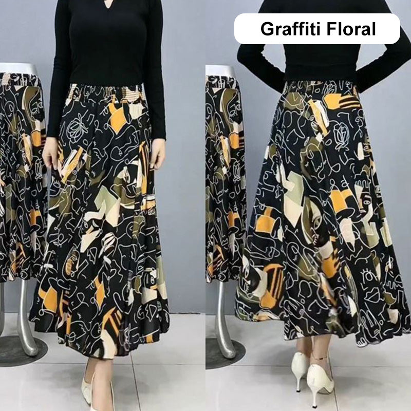 💥Limit Time 49% OFF🎉Women's Fashion High Waist Floral Pleated Long Skirt