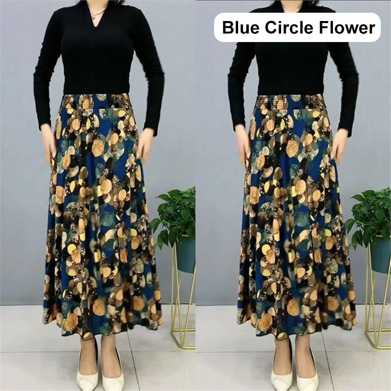 💥Limit Time 49% OFF🎉Women's Fashion High Waist Floral Pleated Long Skirt
