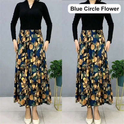 💥Limit Time 49% OFF🎉Women's Fashion High Waist Floral Pleated Long Skirt