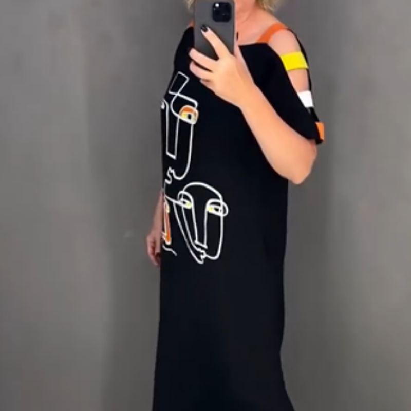 🍂Women's Fashion Printed Short Sleeve Dress