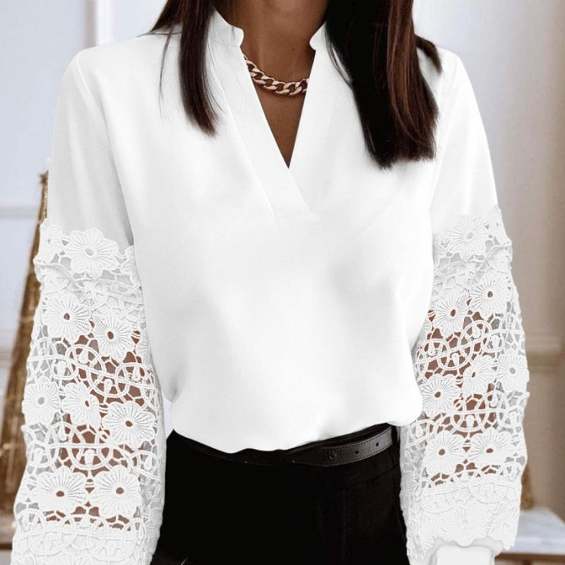 ✨V-Neck Breathable Sheer Long Sleeve Top