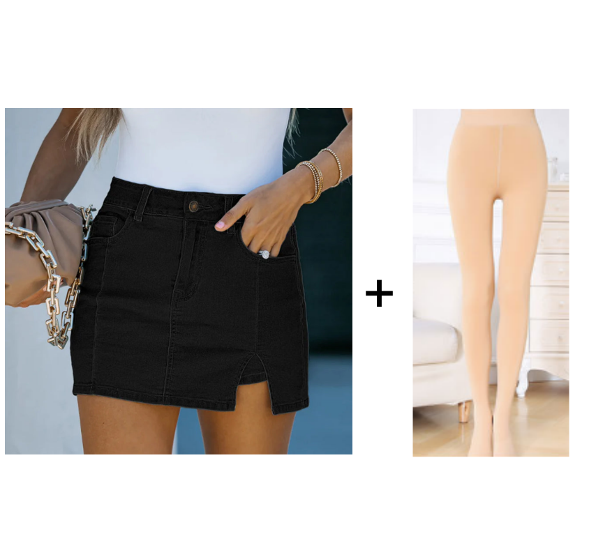 🌿Women's High Waisted Slit Denim Short Skirts