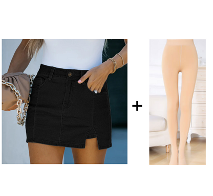 🌿Women's High Waisted Slit Denim Short Skirts