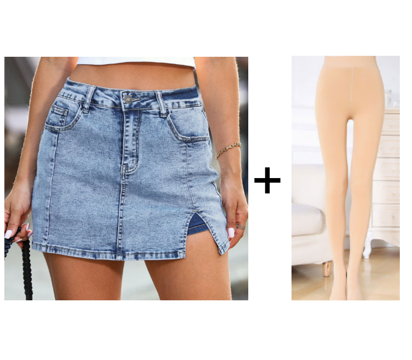 🌿Women's High Waisted Slit Denim Short Skirts