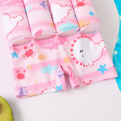 💦Kid's Cute Safety Floaty Swimsuit with Swimming Cap