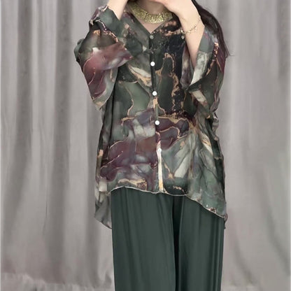 💥Hot Sale🍃Casual V-neck Printed Three Piece Suit