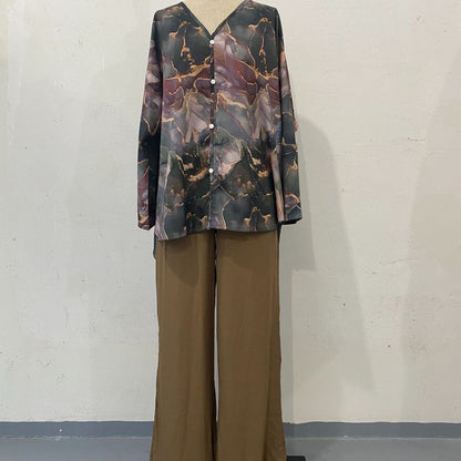 💥Hot Sale🍃Casual V-neck Printed Three Piece Suit