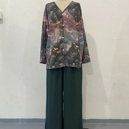 💥Hot Sale🍃Casual V-neck Printed Three Piece Suit