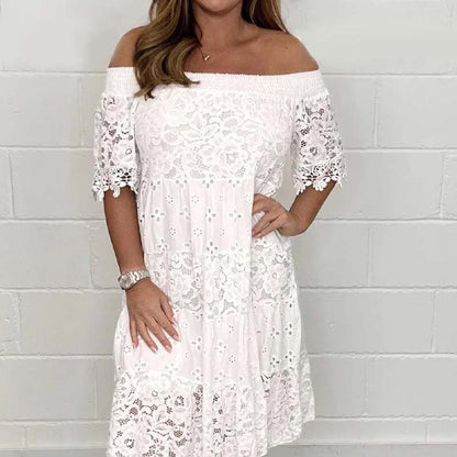 💃Lace Hollow Patchwork Strapless Dress For Women