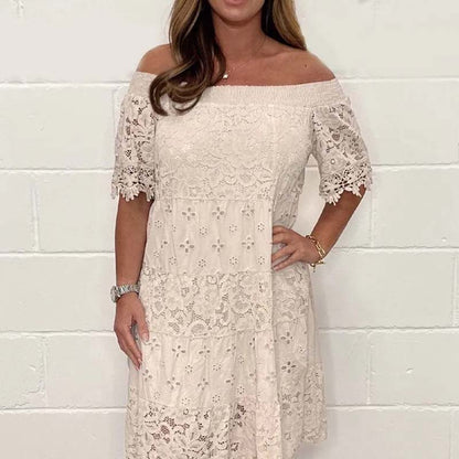 💃Lace Hollow Patchwork Strapless Dress For Women