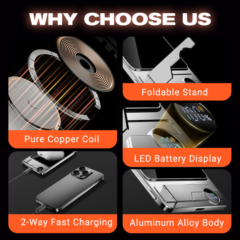 ⏳Limited time 49% discount💥Ultra Thin Magnetic Portable Charger with Stand