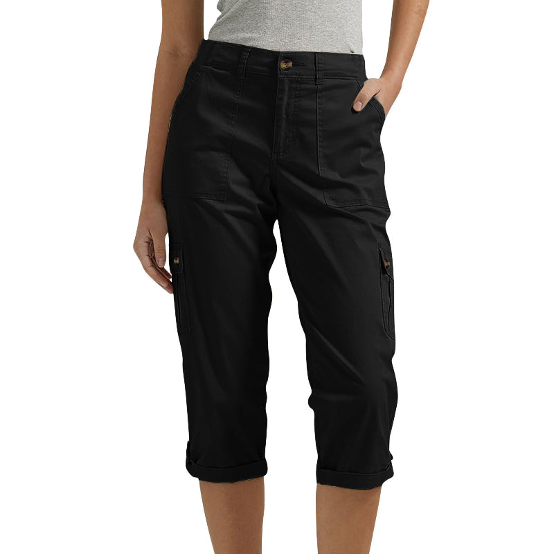 🍃Multi-Pocket Solid Color Casual Cargo Capri Pants