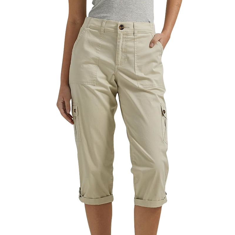🍃Multi-Pocket Solid Color Casual Cargo Capri Pants