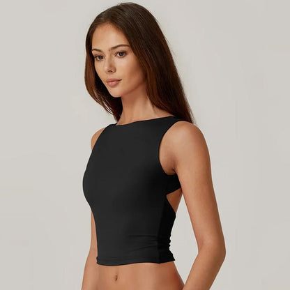 High Neck Slim Fit Crop Tank Shirt Y2k Tops