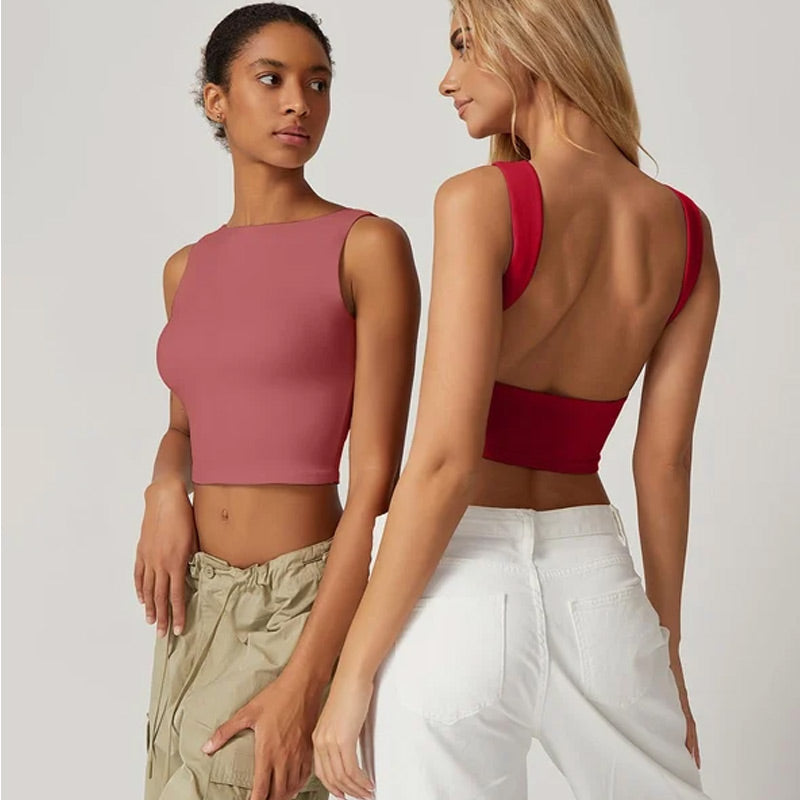 High Neck Slim Fit Crop Tank Shirt Y2k Tops