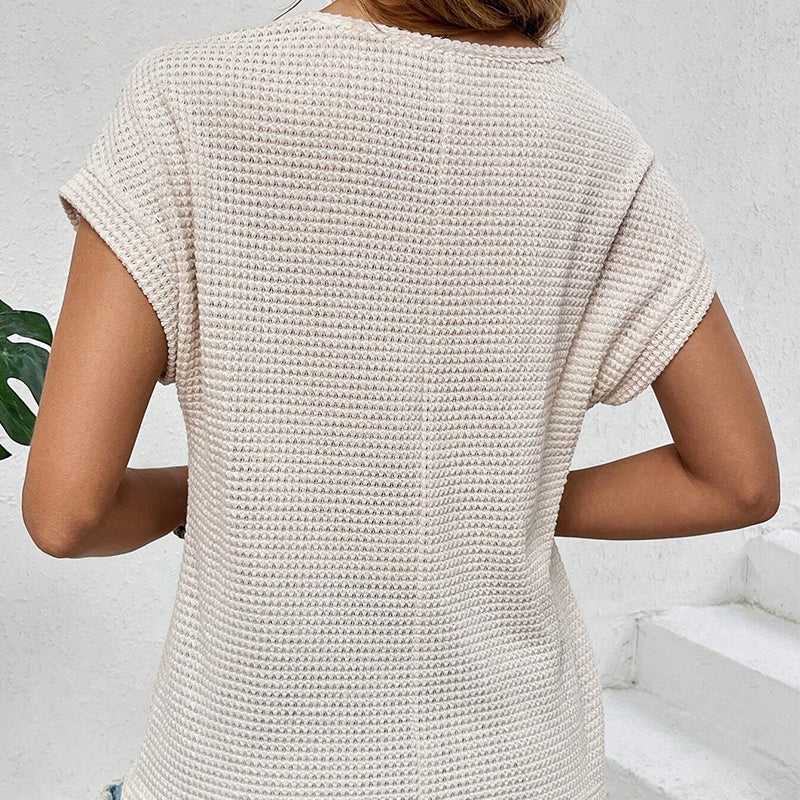 💥Hot Sales-49% OFF🍃Knitted Mesh Short Sleeve Top