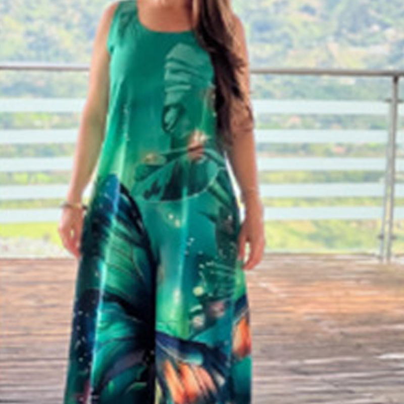 🌿Women’s Loose Printed Sleeveless Maxi Dress💕